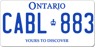 ON license plate CABL883