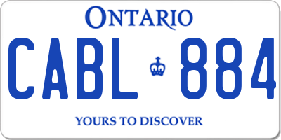 ON license plate CABL884