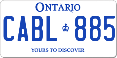 ON license plate CABL885