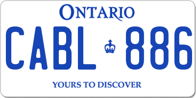 ON license plate CABL886