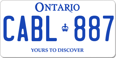 ON license plate CABL887