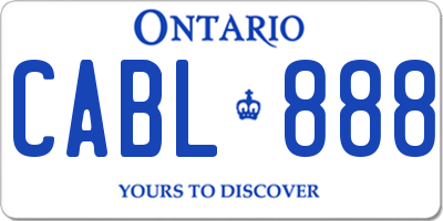 ON license plate CABL888