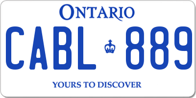 ON license plate CABL889