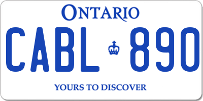 ON license plate CABL890