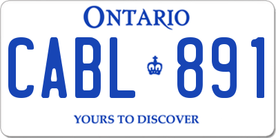 ON license plate CABL891