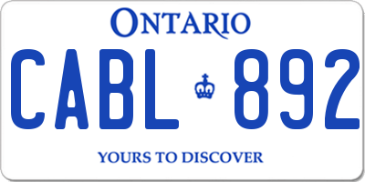 ON license plate CABL892