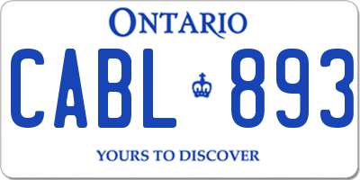 ON license plate CABL893