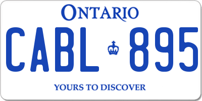 ON license plate CABL895