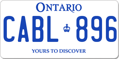 ON license plate CABL896