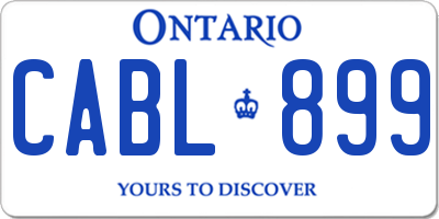 ON license plate CABL899