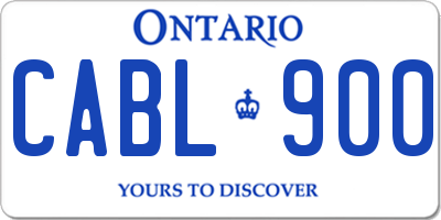 ON license plate CABL900