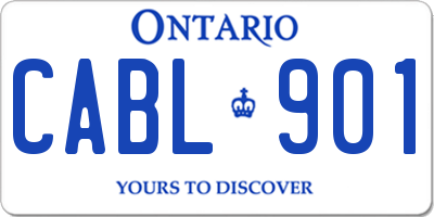 ON license plate CABL901