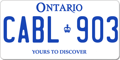 ON license plate CABL903