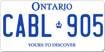 ON license plate CABL905