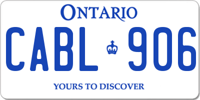 ON license plate CABL906