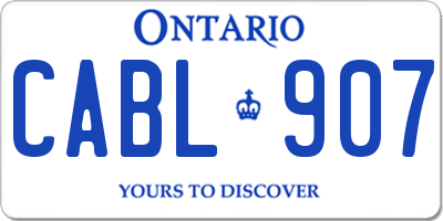 ON license plate CABL907