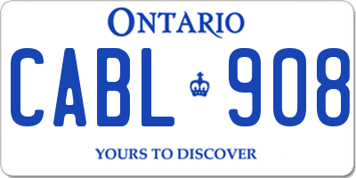 ON license plate CABL908