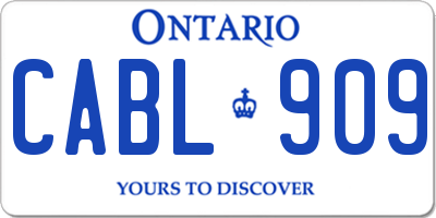 ON license plate CABL909