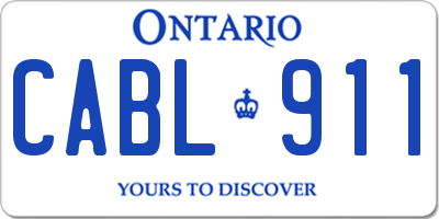 ON license plate CABL911