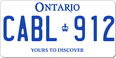 ON license plate CABL912