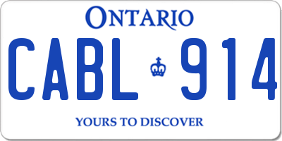 ON license plate CABL914