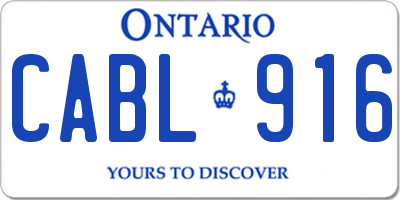 ON license plate CABL916