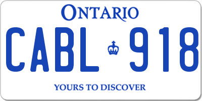 ON license plate CABL918