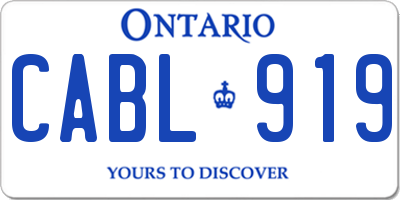 ON license plate CABL919