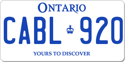 ON license plate CABL920