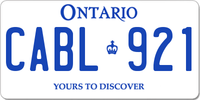 ON license plate CABL921