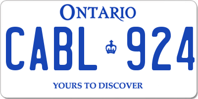 ON license plate CABL924