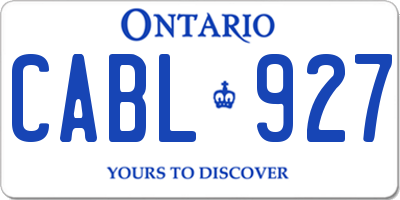 ON license plate CABL927