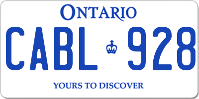 ON license plate CABL928