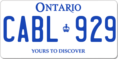 ON license plate CABL929