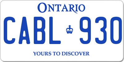 ON license plate CABL930