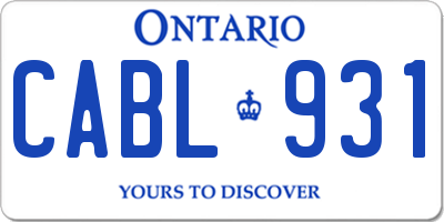 ON license plate CABL931