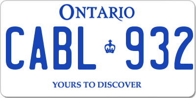 ON license plate CABL932