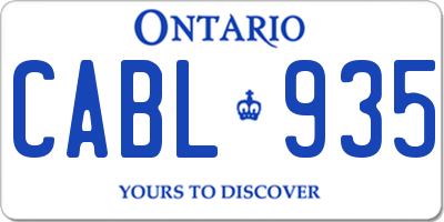 ON license plate CABL935