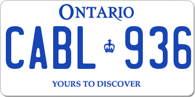 ON license plate CABL936