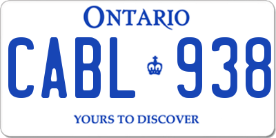 ON license plate CABL938