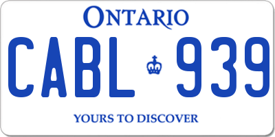 ON license plate CABL939