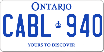 ON license plate CABL940