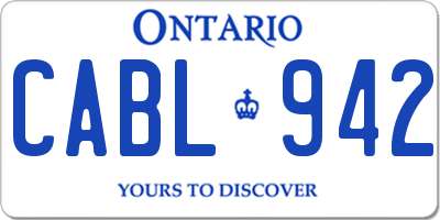 ON license plate CABL942