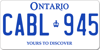 ON license plate CABL945