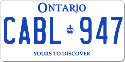 ON license plate CABL947