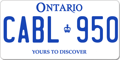 ON license plate CABL950