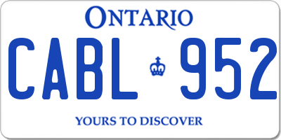 ON license plate CABL952