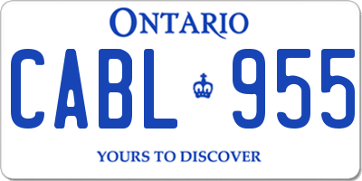 ON license plate CABL955