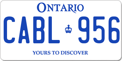 ON license plate CABL956