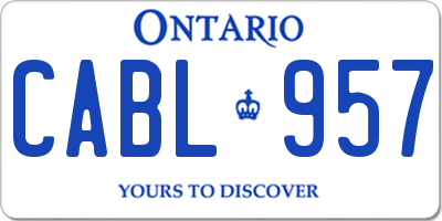 ON license plate CABL957